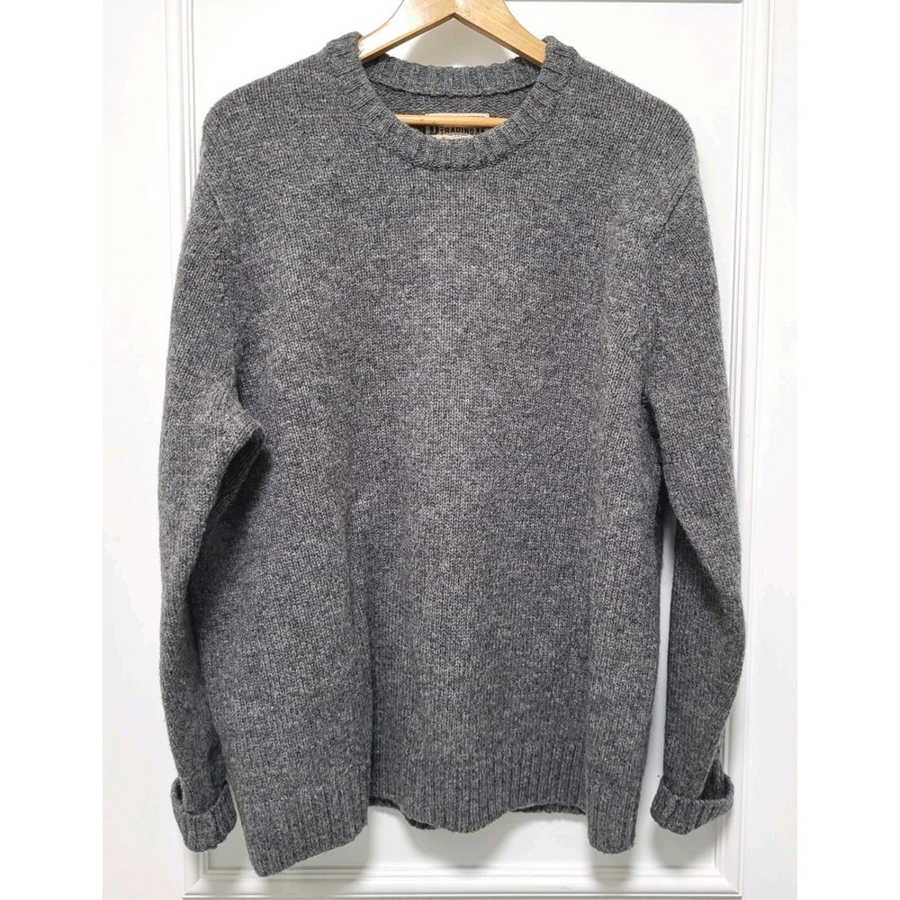Mens Duluth Trading 100% Shetland Wool Gray Crewneck Sweater Sz XL